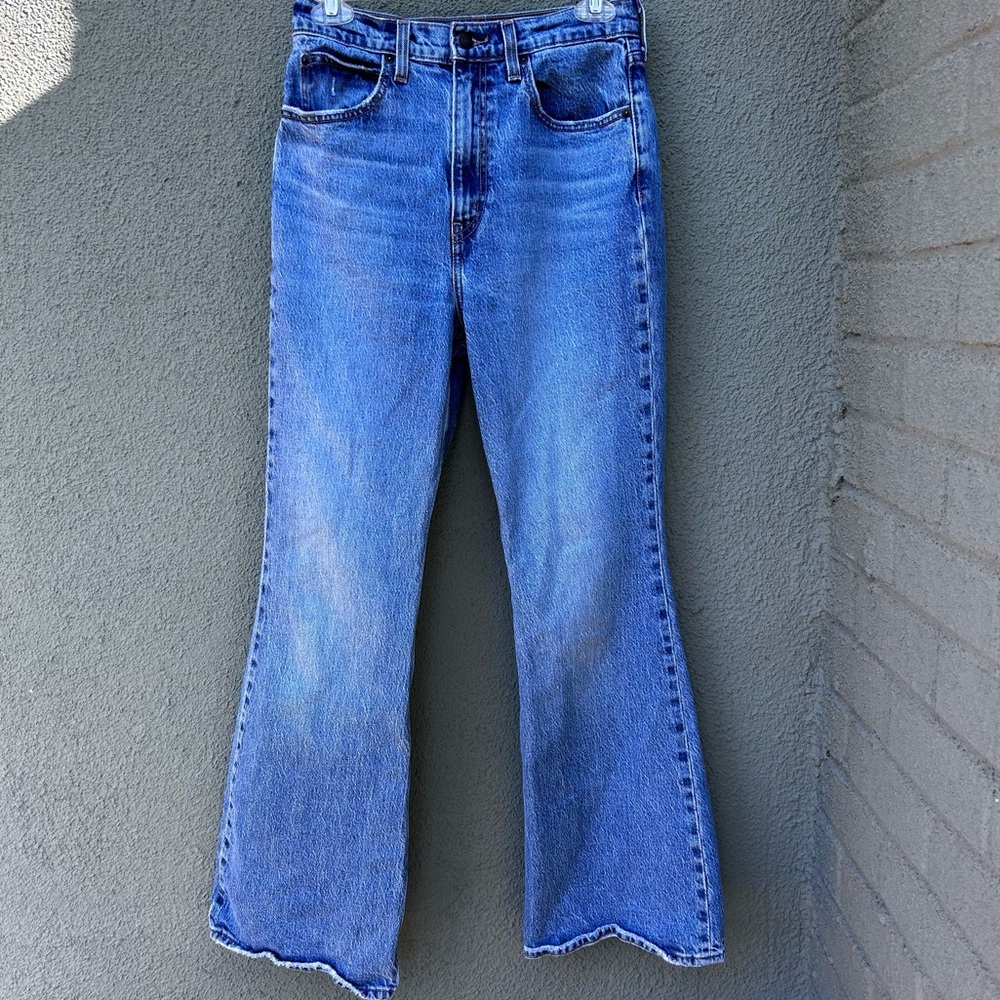 LEVI’s 70’s High Flare Denim Distressed Jeans | Size 27 Waist 33 Length